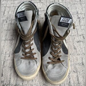 GGDB High-Top Slide Sneakers in Gray and Black